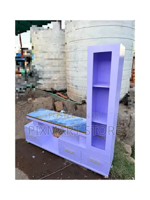 Executive Marble Tv Stand With Shelf Cabinet
