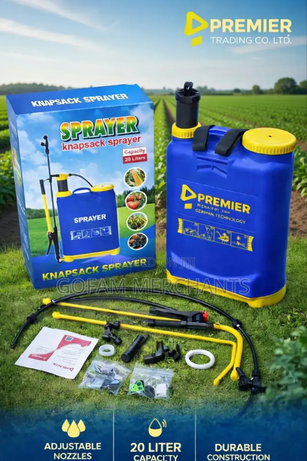 Premier Knapsack Backpack Sprayer 20lcapacity With Adjustable Nozzle