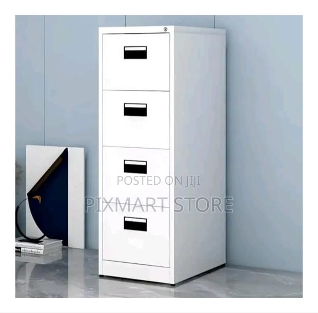 4 Drawer Metallic Filing Cabinet Lockable Office Storage - main view
