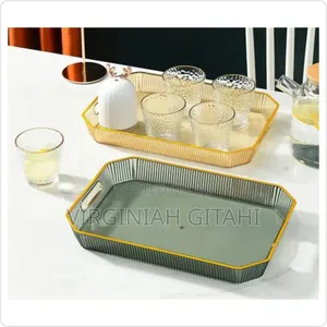 *Nordic /Luxury Gold Rimmed Tray*