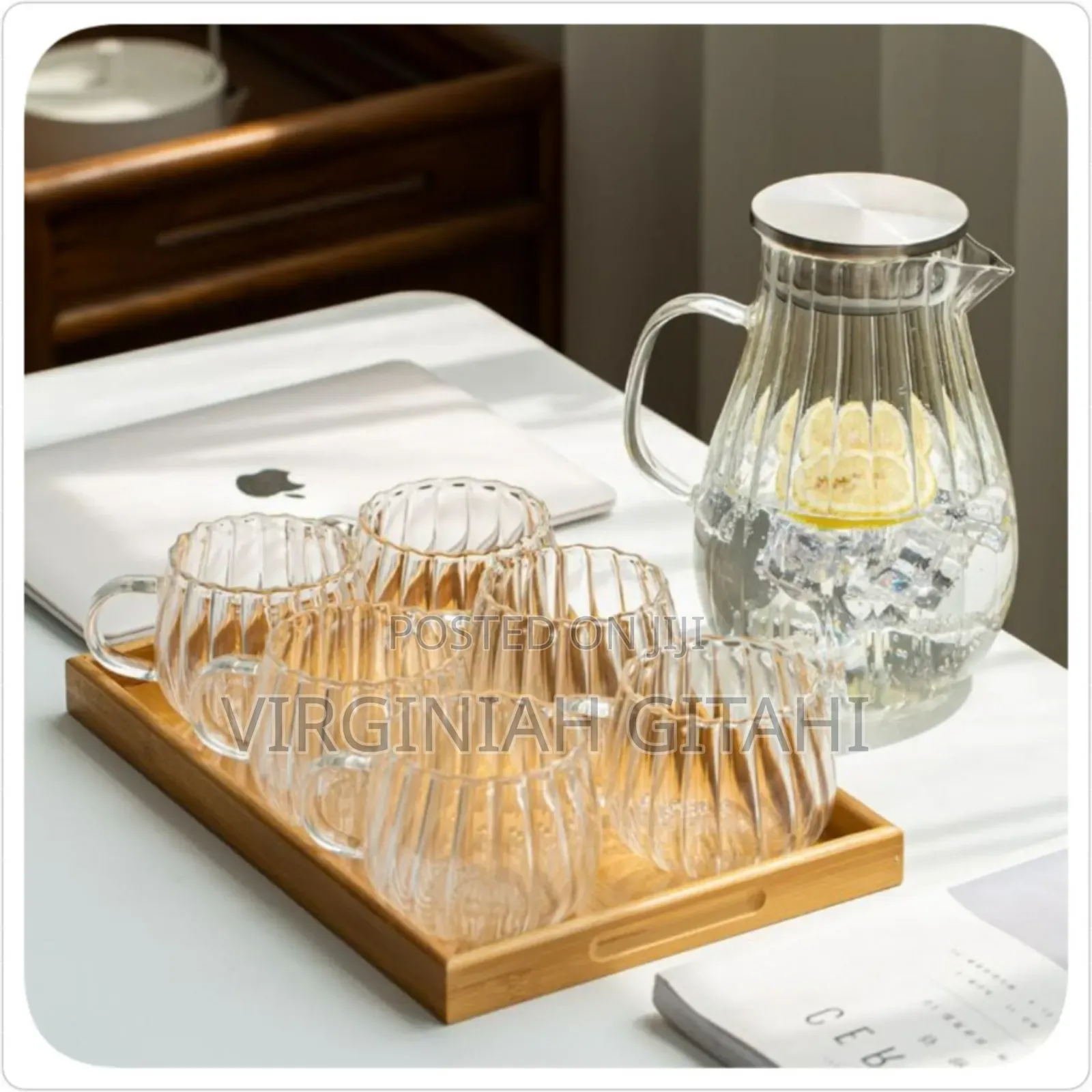Stripped / Pumpkin Transparent Teapot