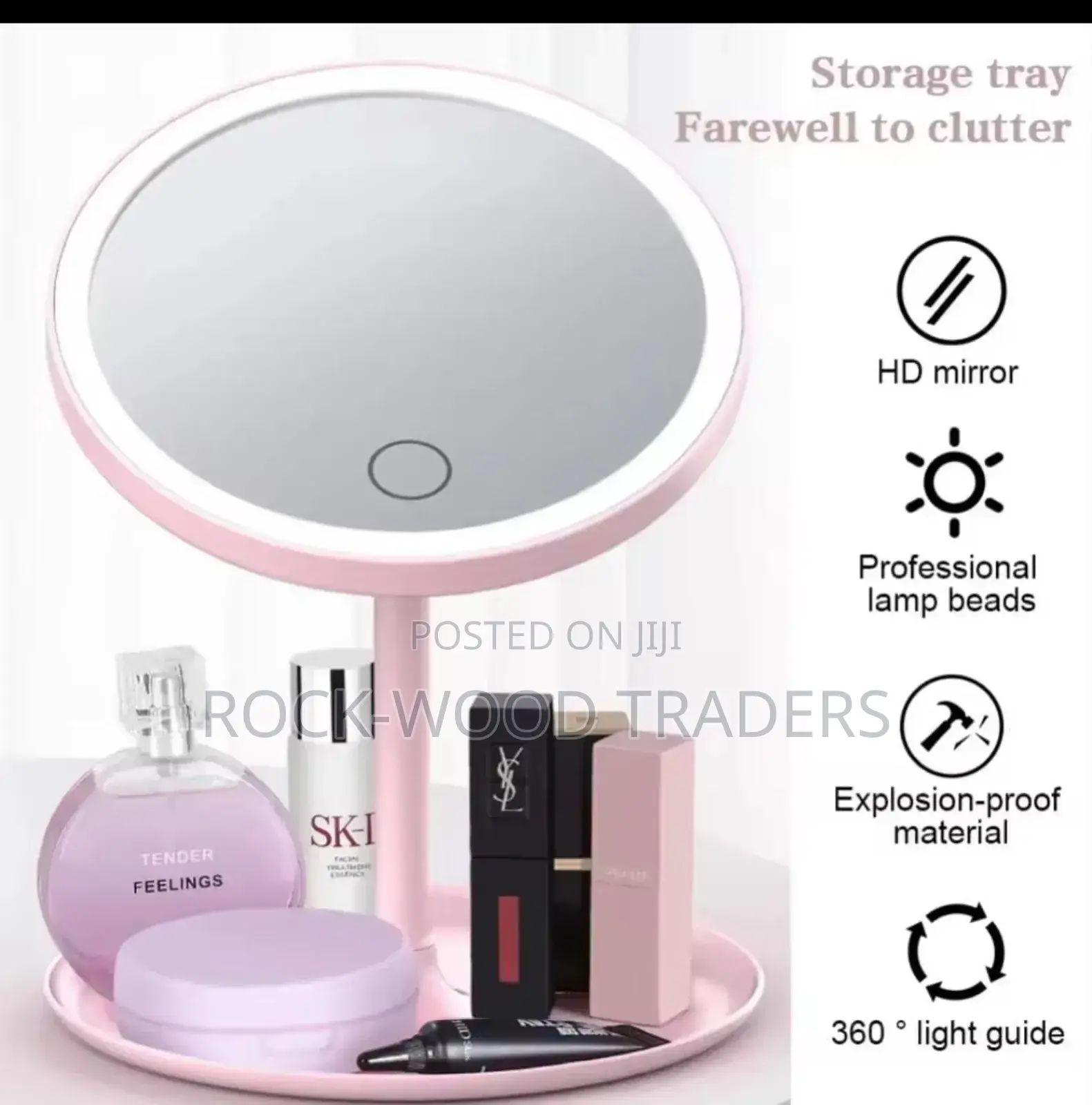 Led Make Up Mirror Storage Tray