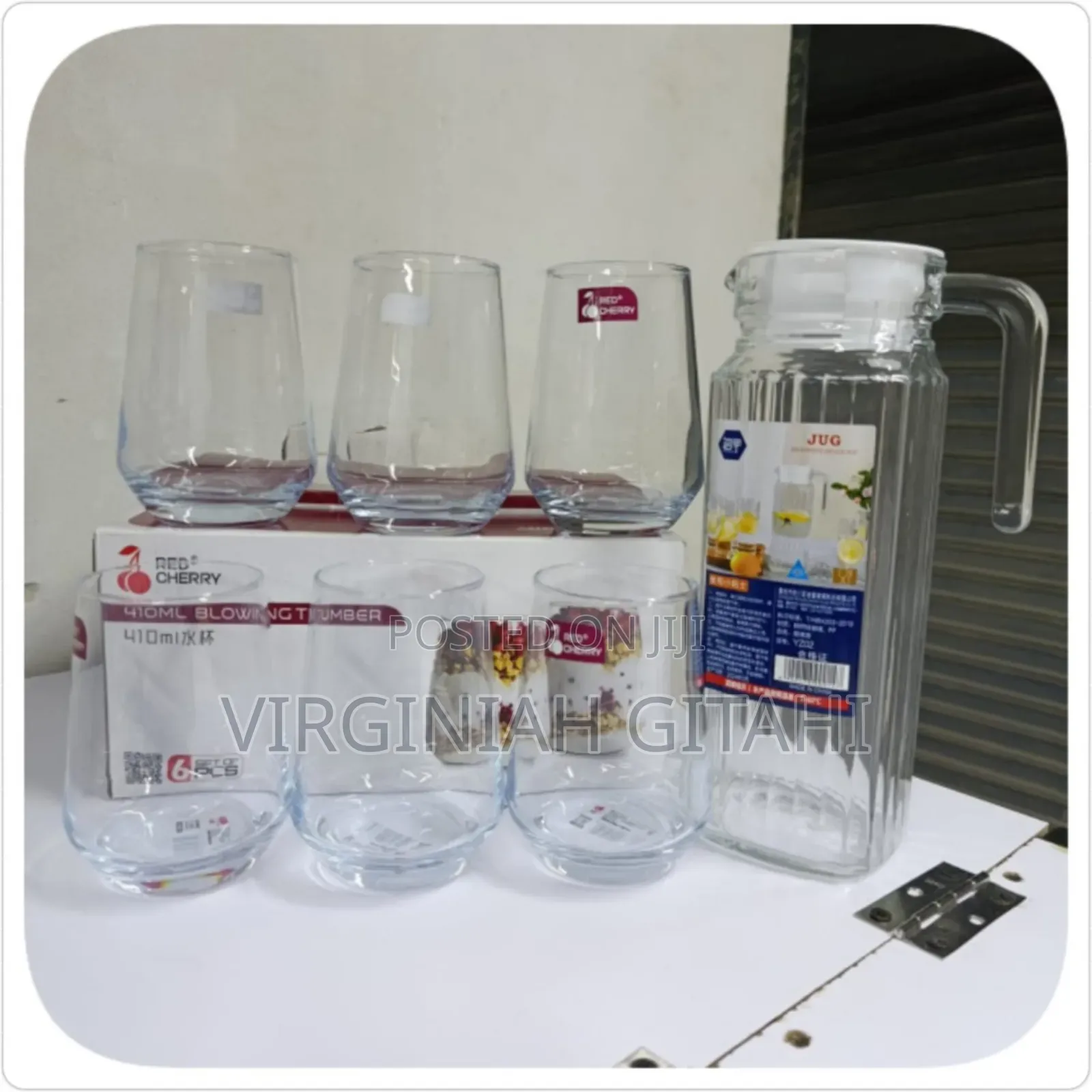 1l Luminarc Jug 6pcs Water Glasses