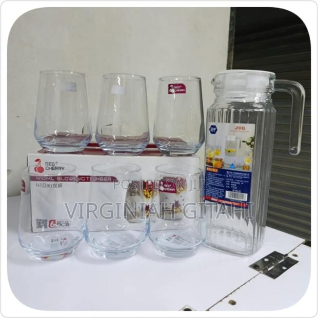 1l Luminarc Jug 6pcs Water Glasses