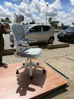 Ergonomic Executive Double Back Orthopedic Chair White/Gray