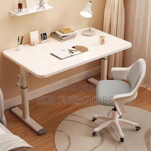 Office Desk : White Adjustable Manual Office Table 1200mm - thumbnail 6