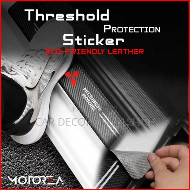 4pc Mitsubishi Branded Door Threshold Protection Stickers