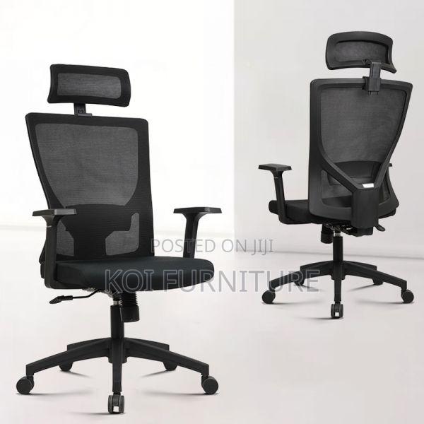 Office Chair : Black Mesh Office Chair With High Backrest