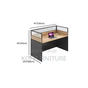 Office Desk : 1-Way Workstation 1.2m X 0.6m in Brown.