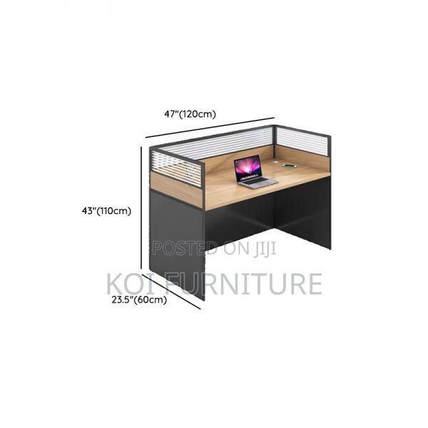Office Desk : 1-Way Workstation 1.2m X 0.6m in Brown. - thumbnail 3