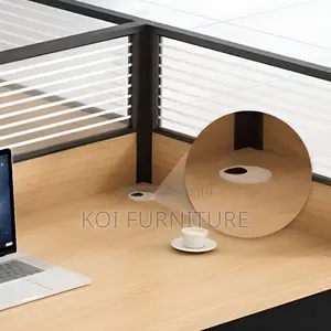 Office Desk : 1-Way Workstation 1.2m X 0.6m in Brown.