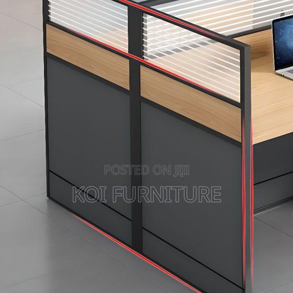 Office Desk : 1-Way Workstation 1.2m X 0.6m in Brown. - thumbnail 6