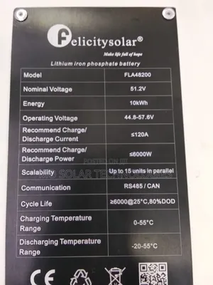 10kwh Fla48200 Lithium Battery