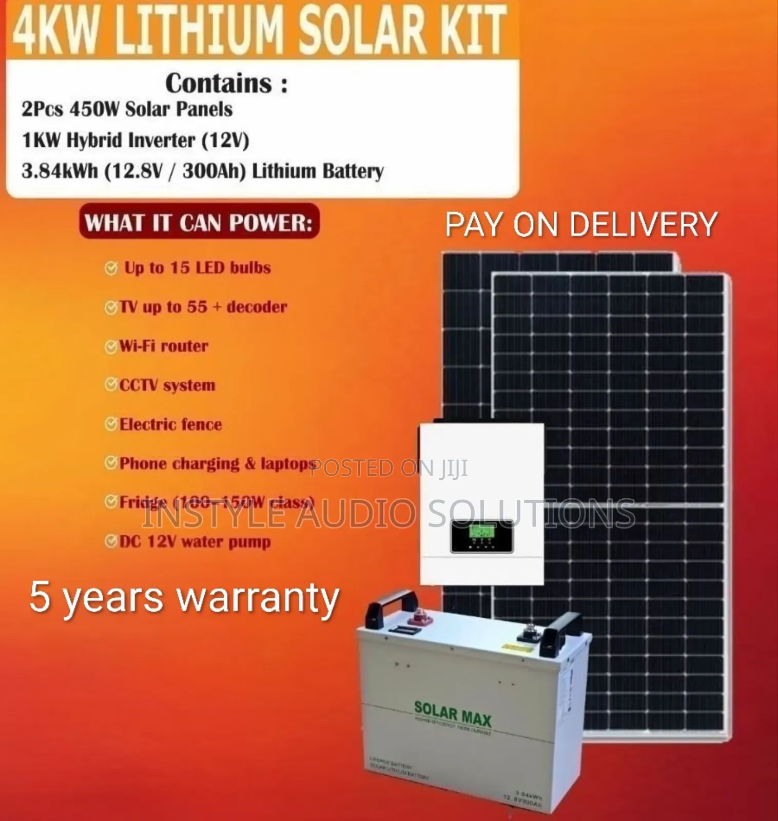 4kw Offgrid System - (2)450w Solar Panels - 1kw Hybrid Inverter Kit