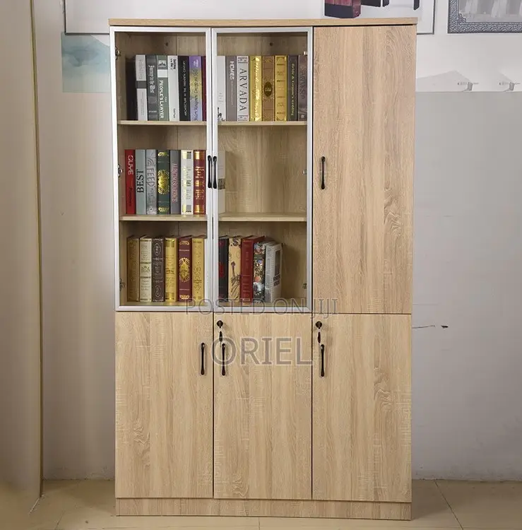 Storage Cabinets : 3 Door Transparent Office Storage Cupboard