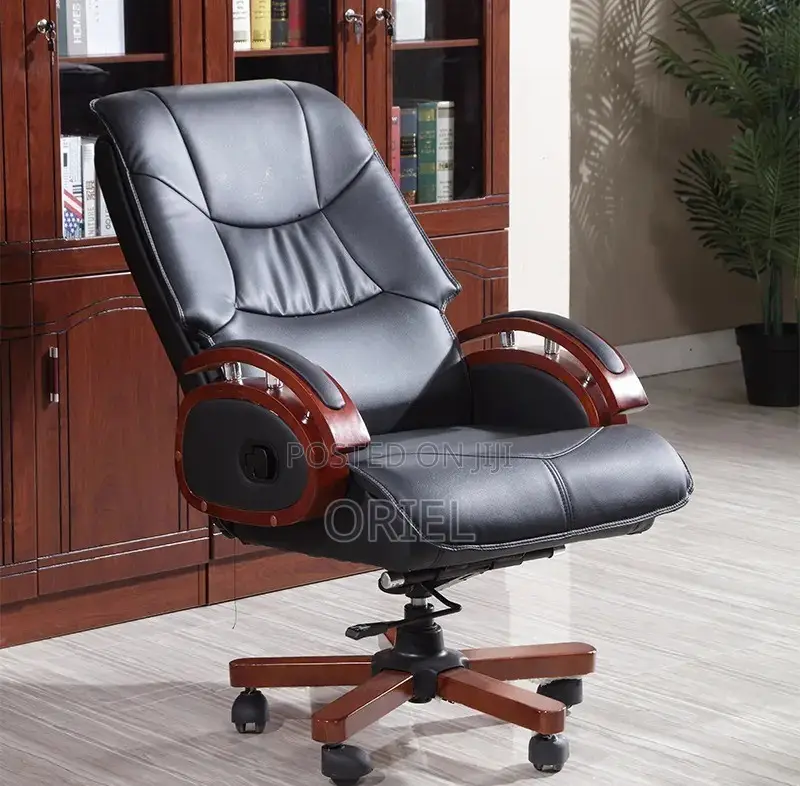 Office Chairs : High Back Leather Office Chair With Armrests
