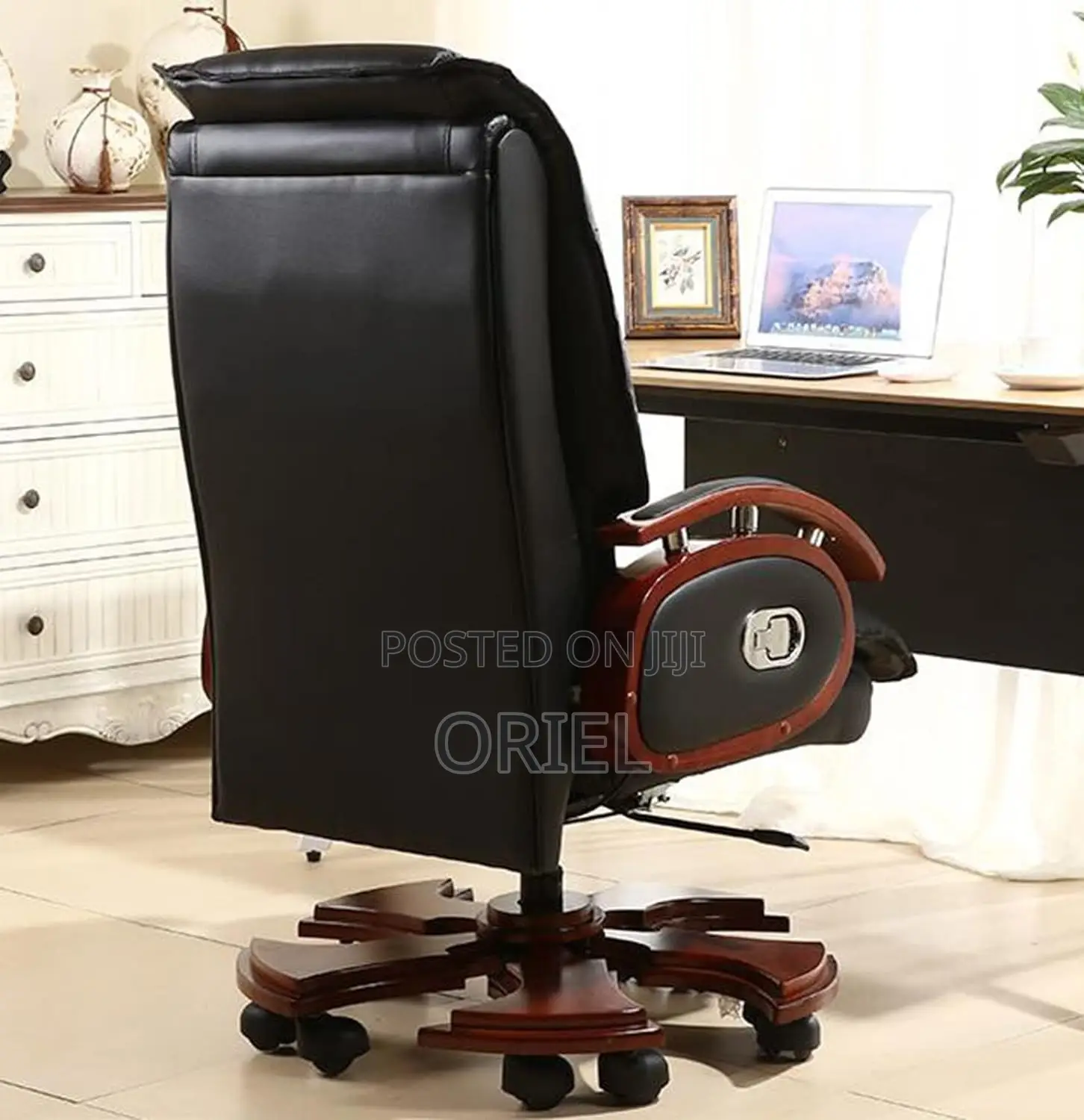 Office Chairs : High Back Leather Office Chair With Armrests
