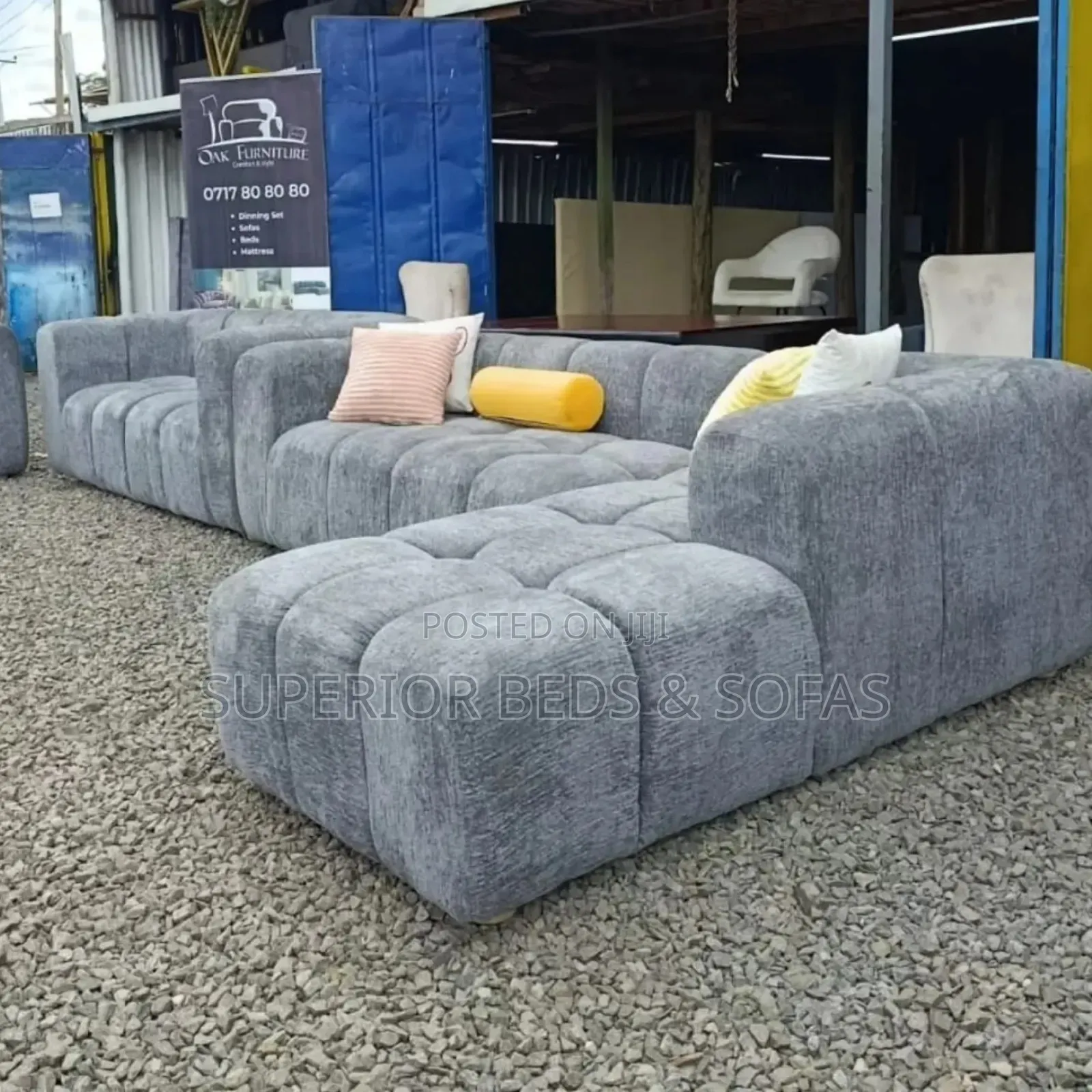 Grey Bubbles Sofa. (6 Seater)