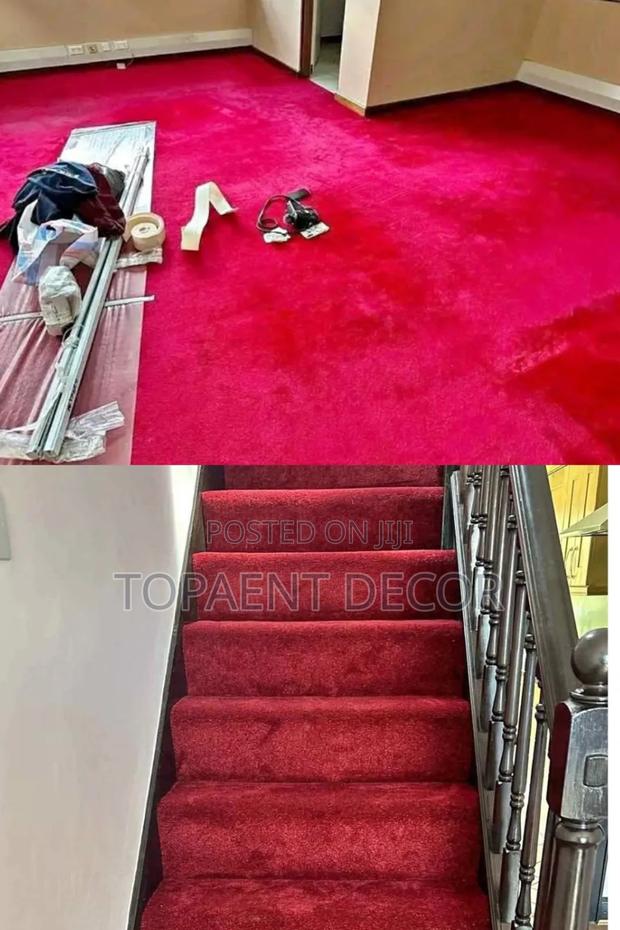 Red and Maroon Fluffy and Gentle on Foot Wall to Wall Carpets