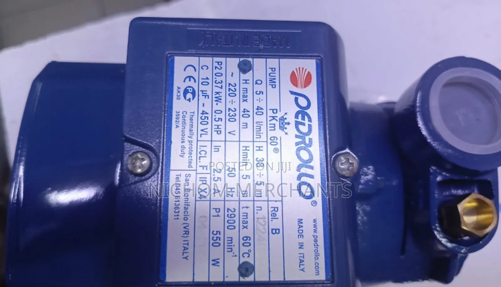 Pedrollo 0.5hp Booster Water Pump/Pkm 60 0.5hp Pedrollo Pump