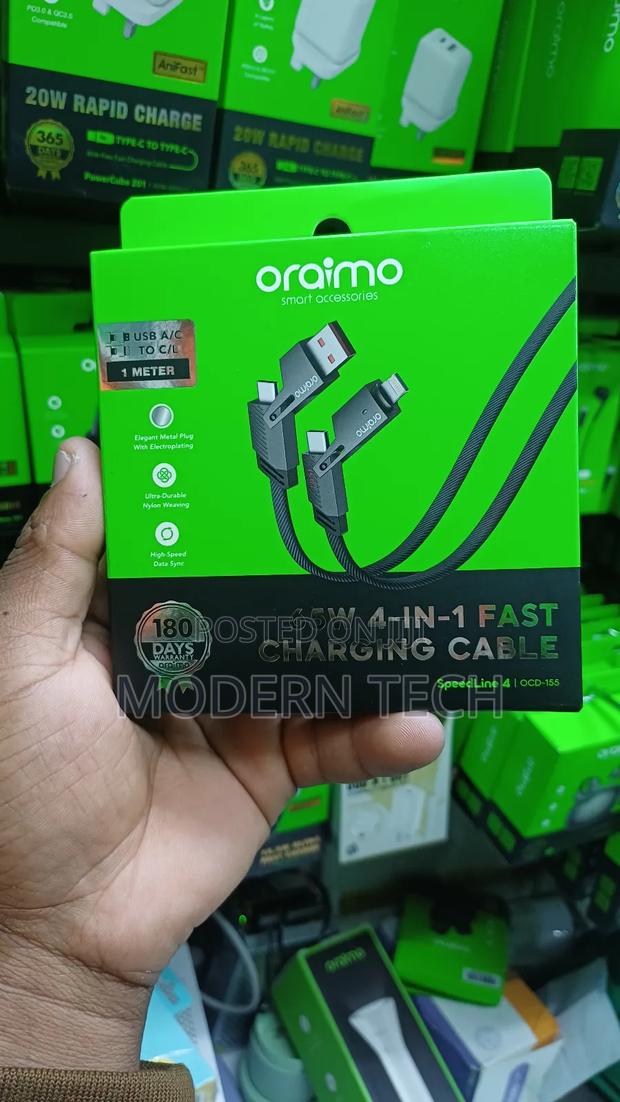 Oraimo Speedline 4 65w 4-in-C Fast Charging Cable - thumbnail 2