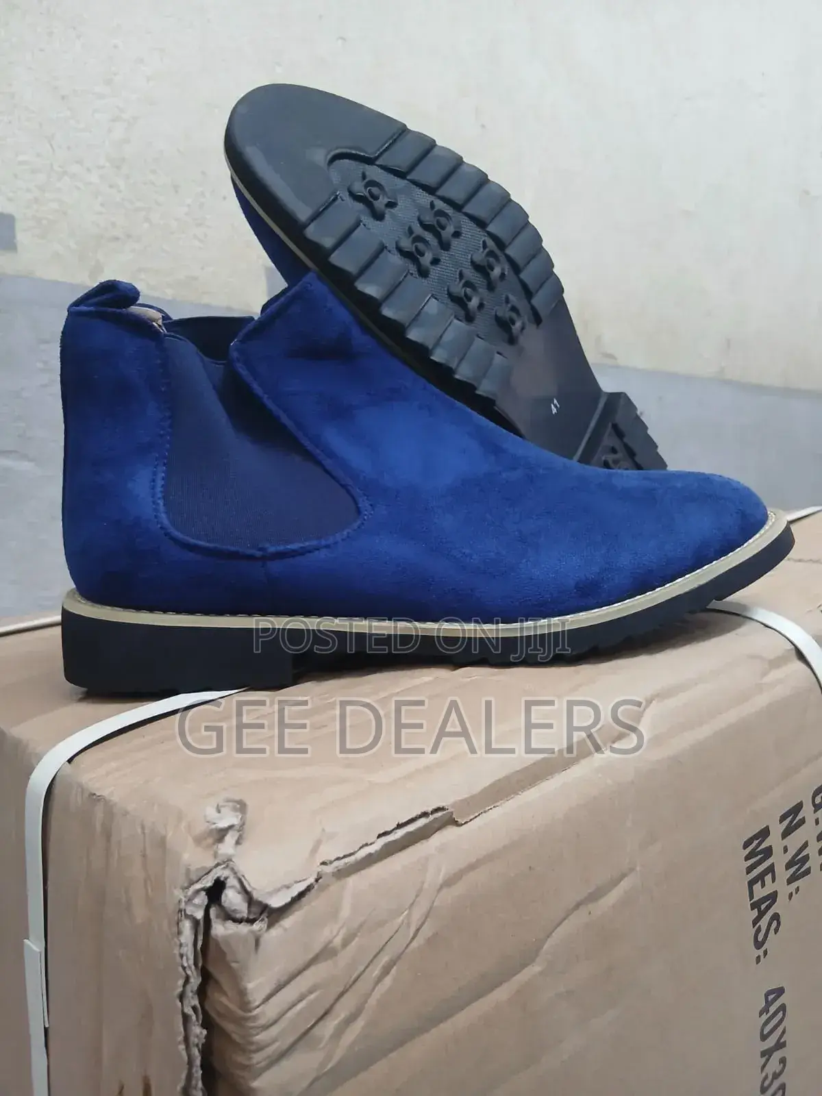 Blue Men Chelsea Boots,Suede Men Boots