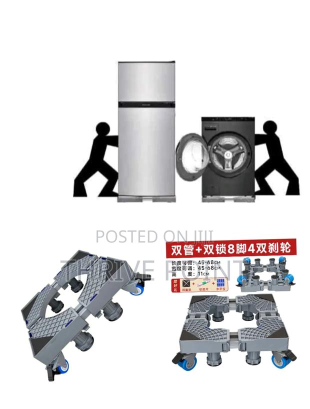Heavy-Duty Double Tube Fridge/Washing Machine Stand
