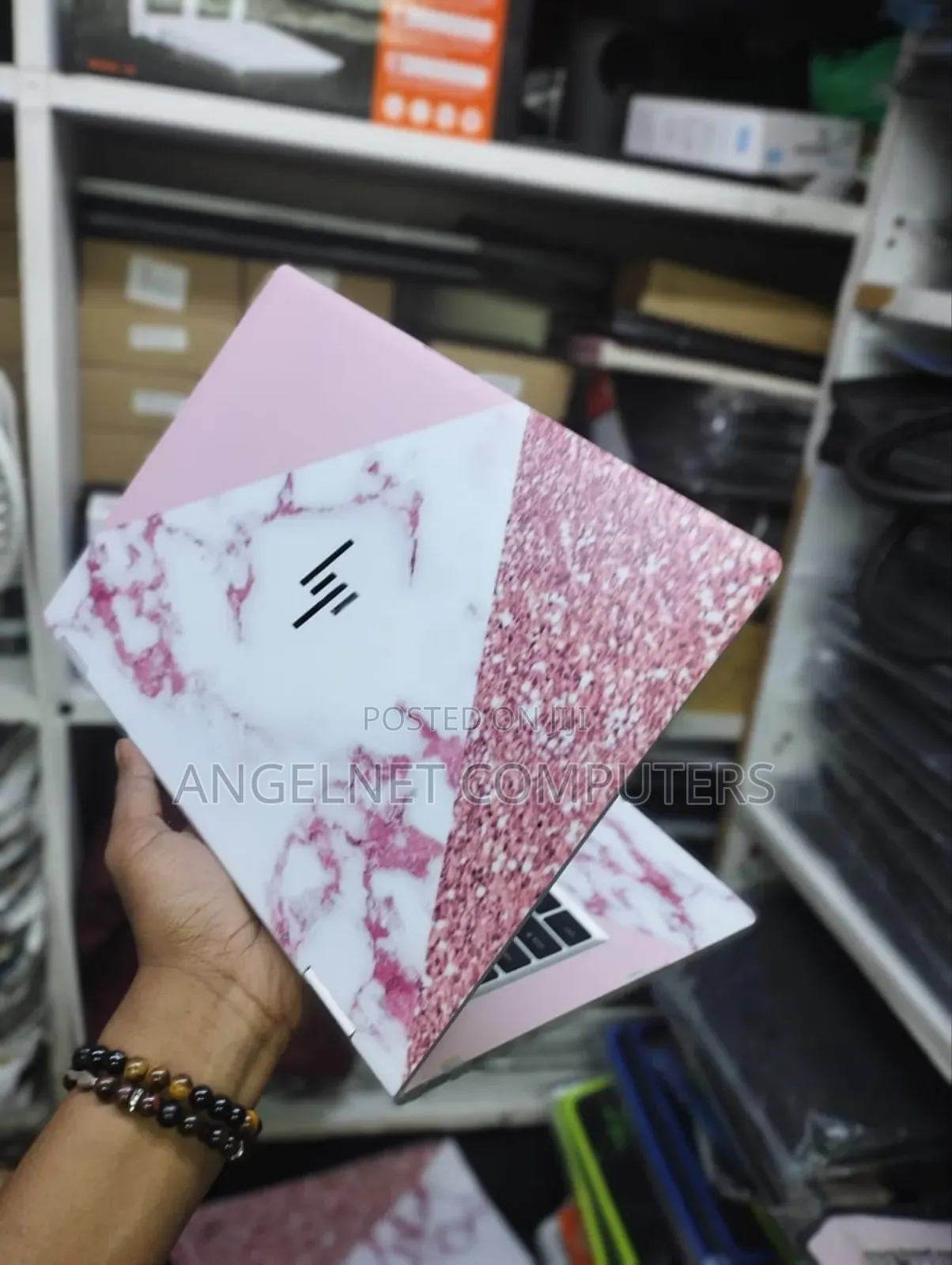 Pink White Laptop Skin