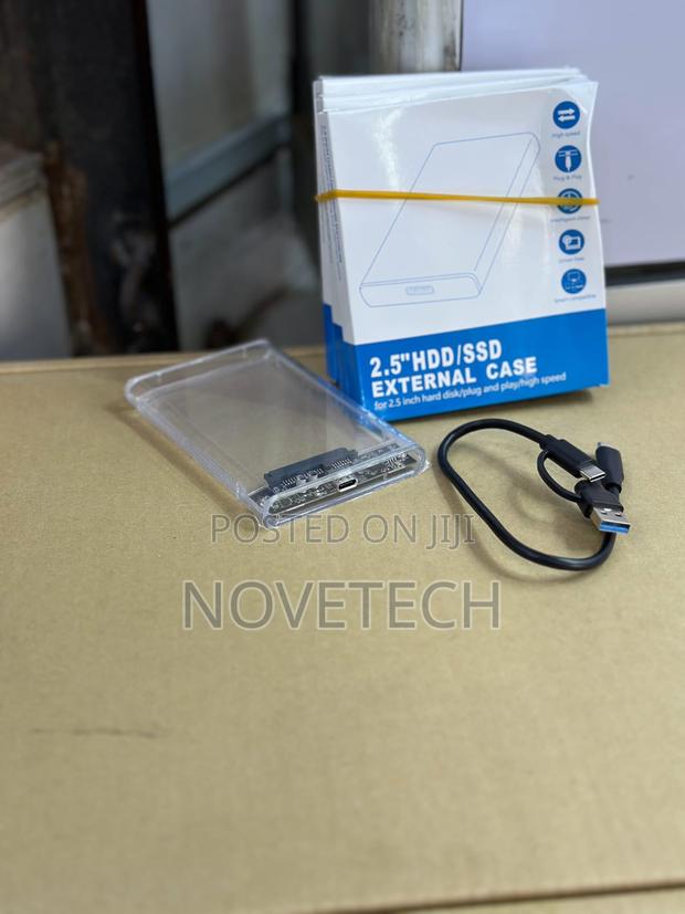 Usb3.1/Type C 2.5'' Hard Drive Enclosure Transparent Mobile HDD Box - main view