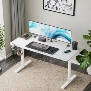 Office Desk : Office 1.2m Electric Height Adjustable Computer Desk