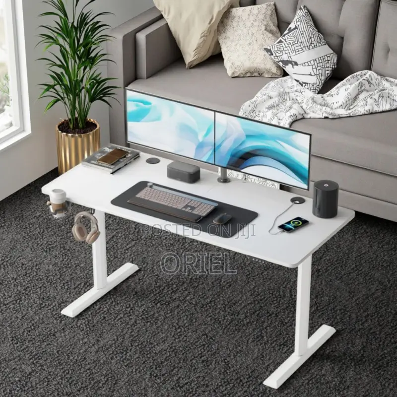 Office Desk : Office 1.2m Electric Height Adjustable Computer Desk