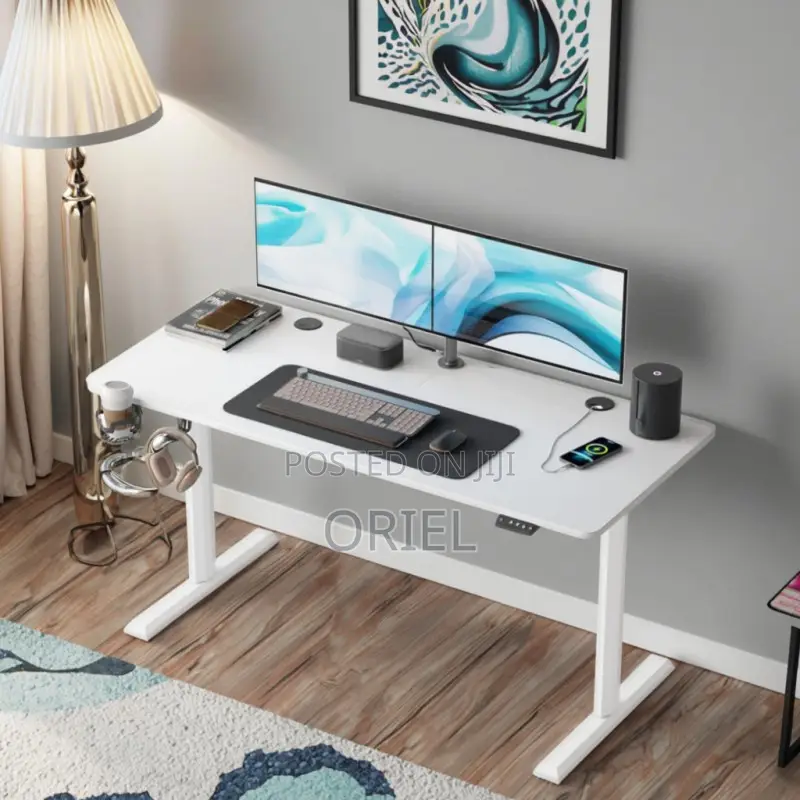 Office Desk : Office 1.2m Electric Height Adjustable Computer Desk