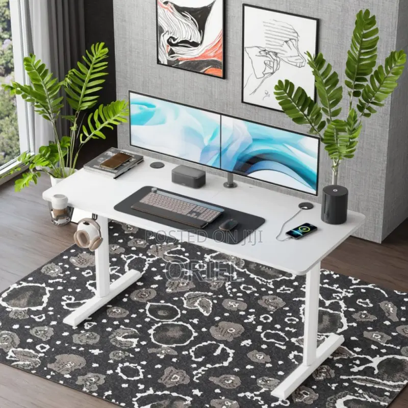 Office Desk : Office 1.2m Electric Height Adjustable Computer Desk