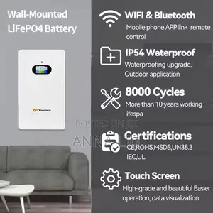 Industrial Grade 20kwh Dawnice 51.2v 410ah Wall Battery