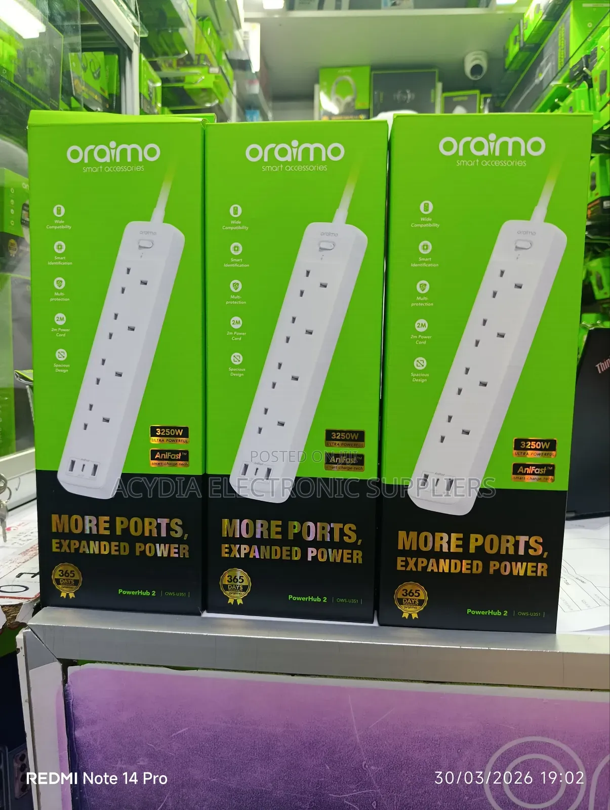 Oraimo Powerhub 2 Osw-u351 Extension With Usb A And C Ports