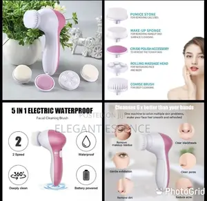 Facial Massager 5 in 1 Pore Cleaner Body Replaceable Head Brush