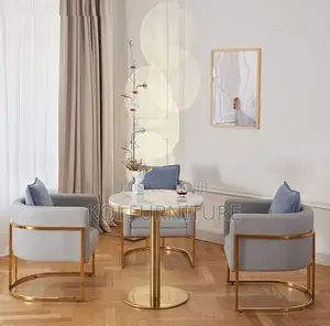 Coffee Table: Round Gold Coffee Table