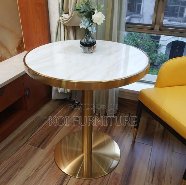 Coffee Table: Round Gold Coffee Table - thumbnail 5
