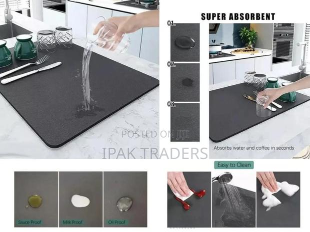 *Super Absorbent Nonslip Drain Dish Drying Mat Size: 40*50 Cm - thumbnail 2