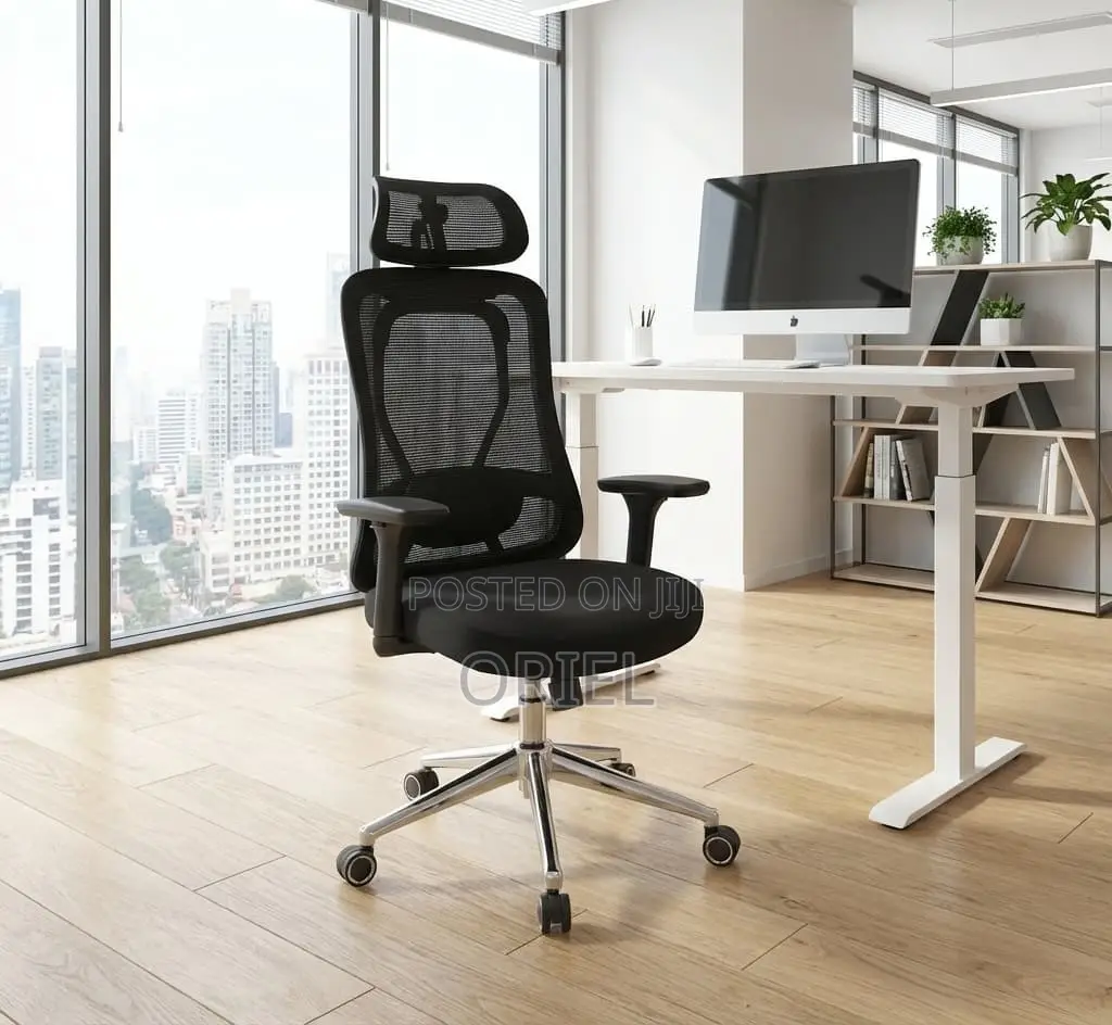 Office Chair : Adjustable Height Office Ergonomic High-Back Chair