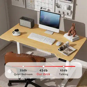 White Electric Motorized Sit Stand Gaming Desk