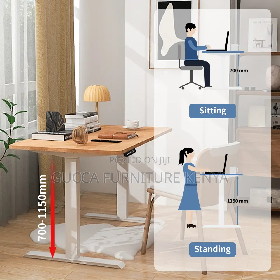 White Electric Motorized Sit Stand Gaming Desk