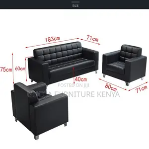 Leather Executive 5-Seater Visitor's Office Sofa
