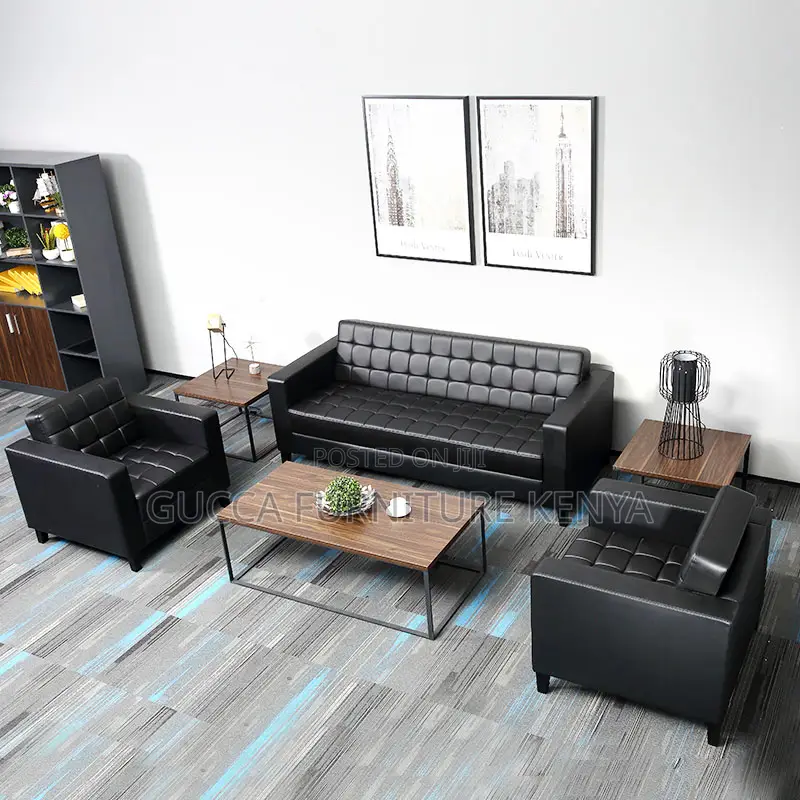 Leather Executive 5-Seater Visitor's Office Sofa
