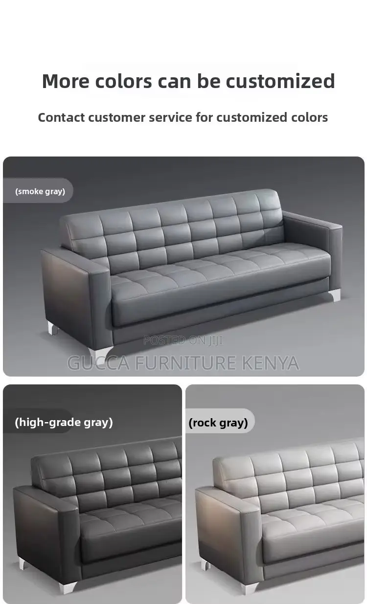 Leather Executive 5-Seater Visitor's Office Sofa