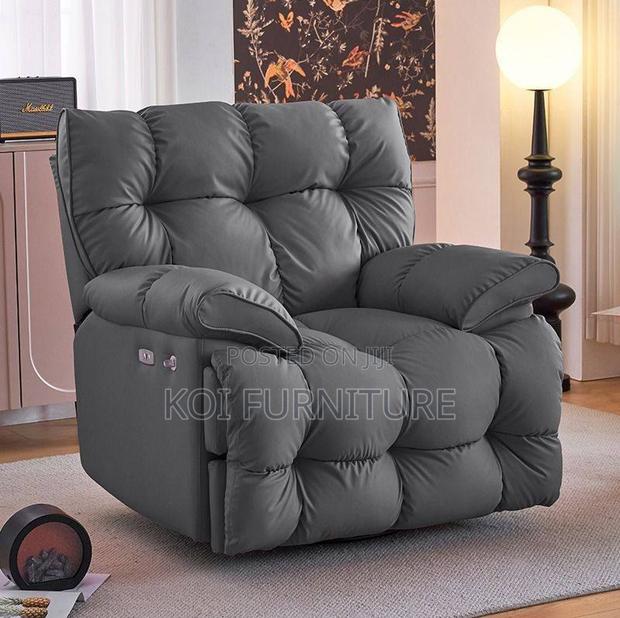 Office Sofa : Gray Single Sofa Recliner With Footrest - thumbnail 2