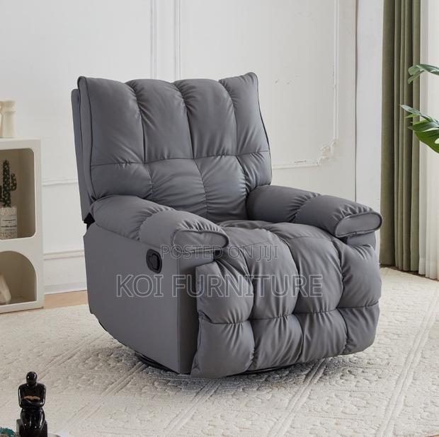 Office Sofa : Gray Single Sofa Recliner With Footrest - thumbnail 5