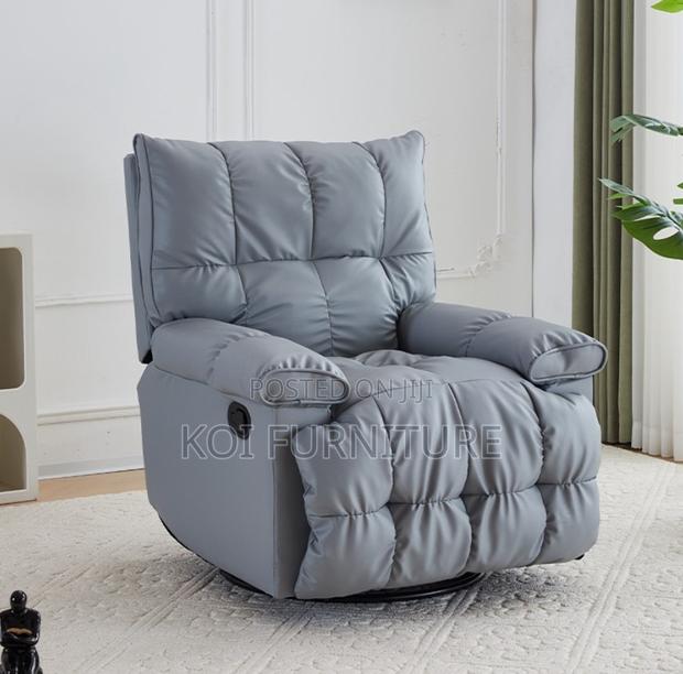 Office Sofa : Gray Single Sofa Recliner With Footrest - thumbnail 6