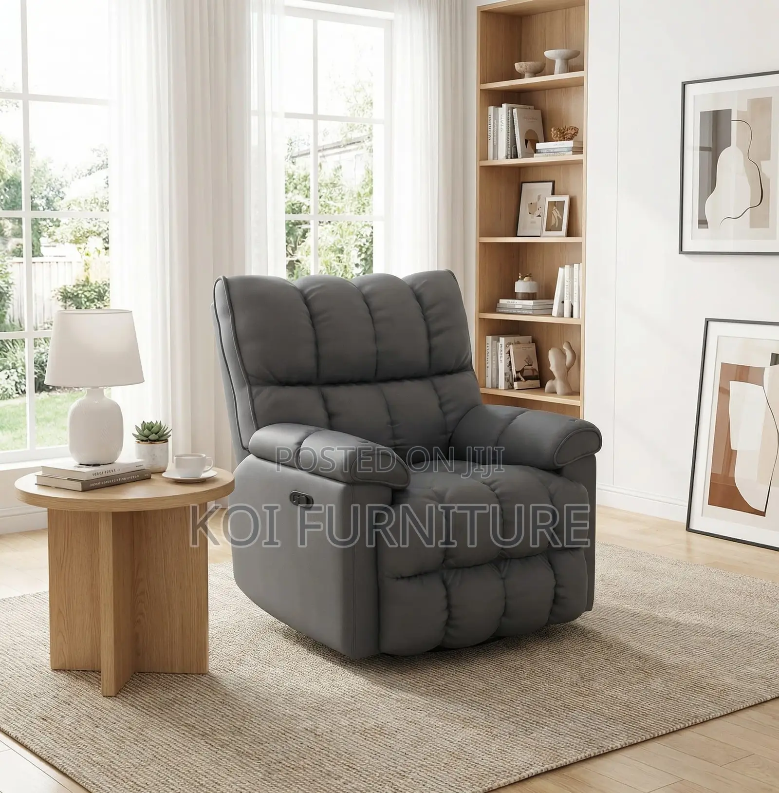 Office Sofa : Gray Single Sofa Recliner With Footrest