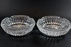 2pcs Glass Round Ash Tray